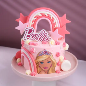 Pink Barbie Theme Cake | Bakers Corner