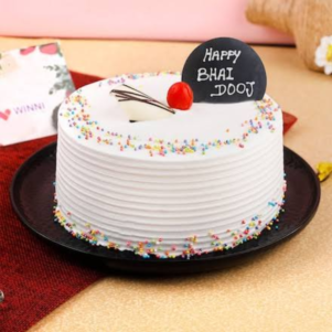 Bhai Dooj Vanilla Cake | Bakers Corner