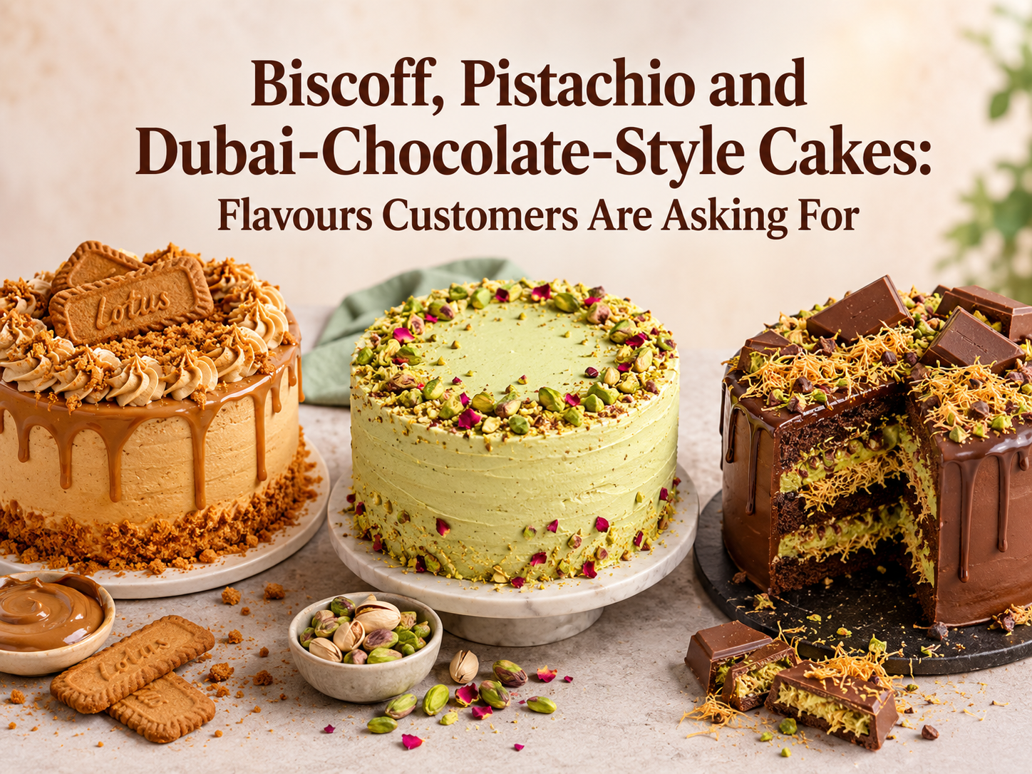 Biscoff, Pistachio and Dubai-Chocolate-Style Cakes: Flavours Customers Are Asking For